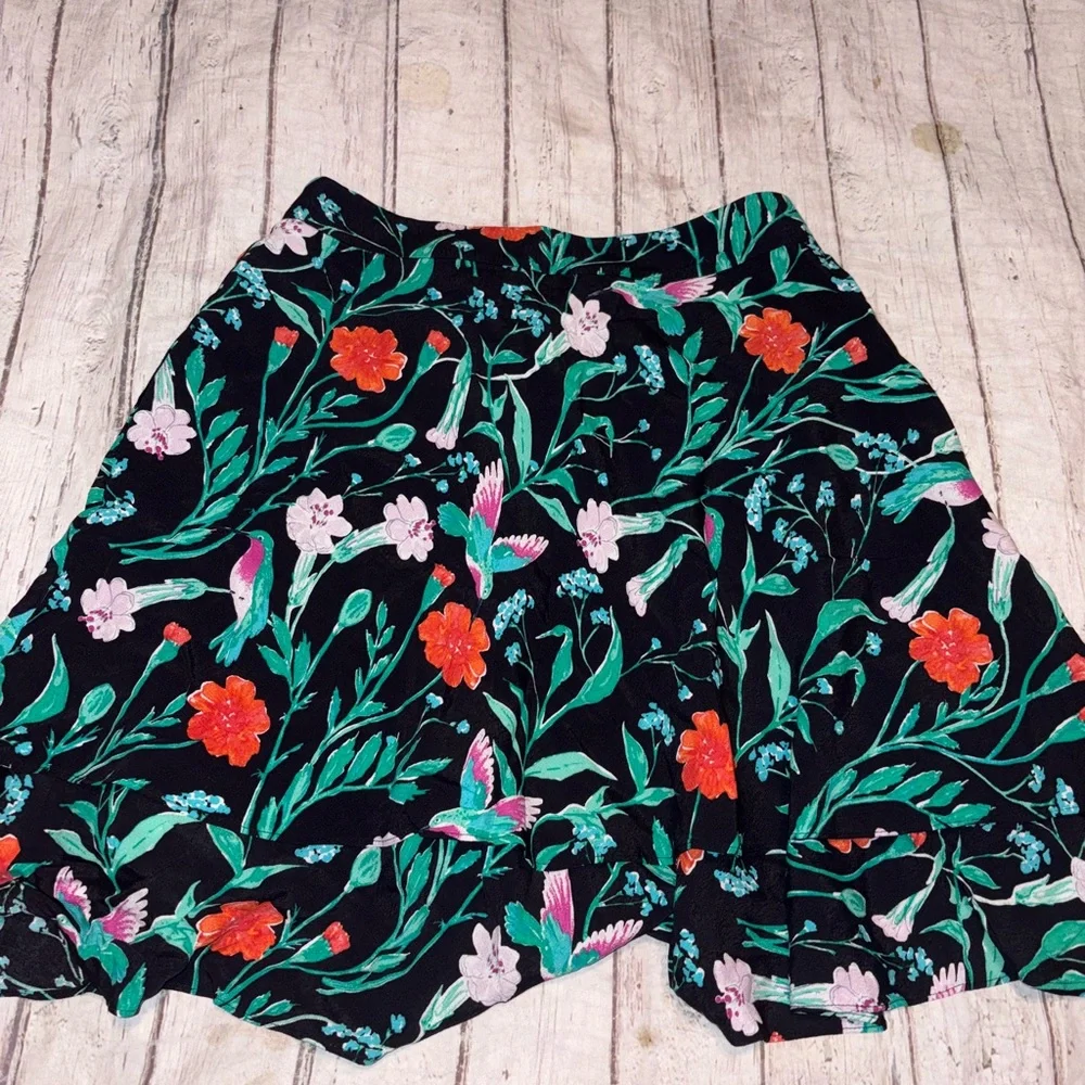 Kate Spade Jardin tiered floral hummingbird skirt 2